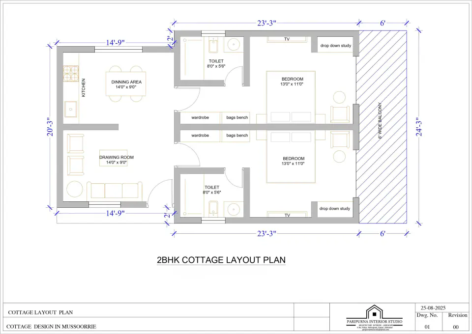 Ananda Greens 2 BHK layout plan
