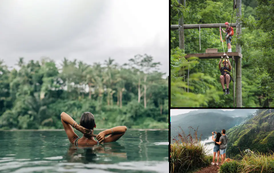 An infinity pool, forest trails and a rope walk