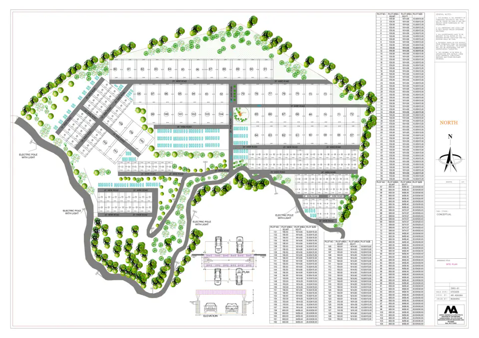 Swiss Village township layout plan with plot schedule